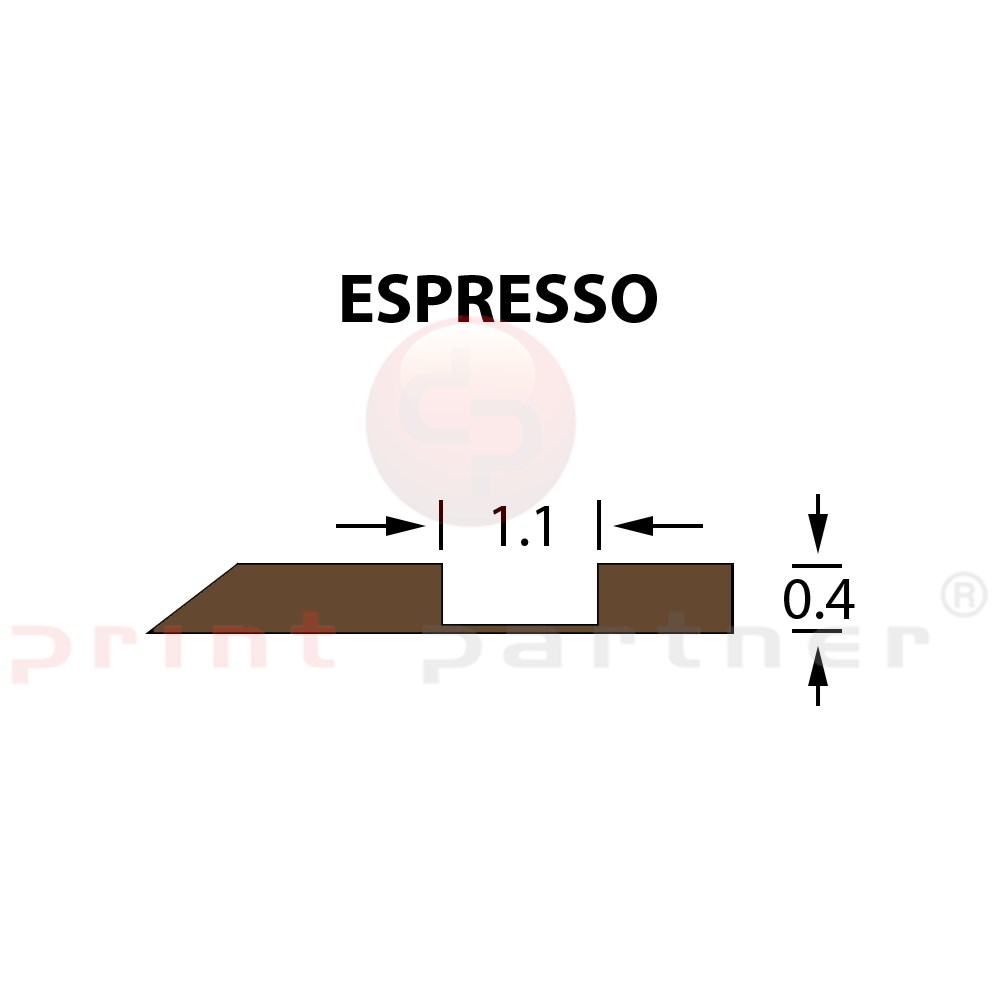 Kanalik Offcentre Crease 1,1x0,40mm ESPRESSO -25m