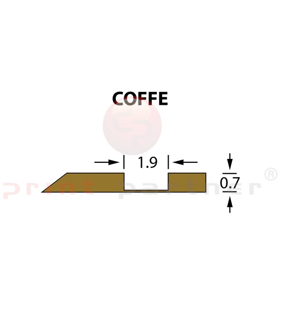 Rillzurichtung Offcentre 1,9x0,70mm COFFE -25m