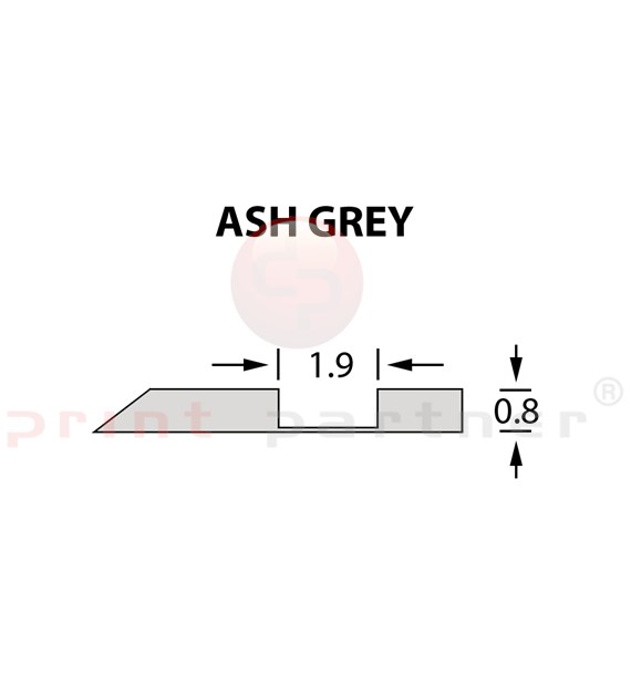 Rillzurichtung Offcentre 1,9x0,80mm ASH GREY -25m