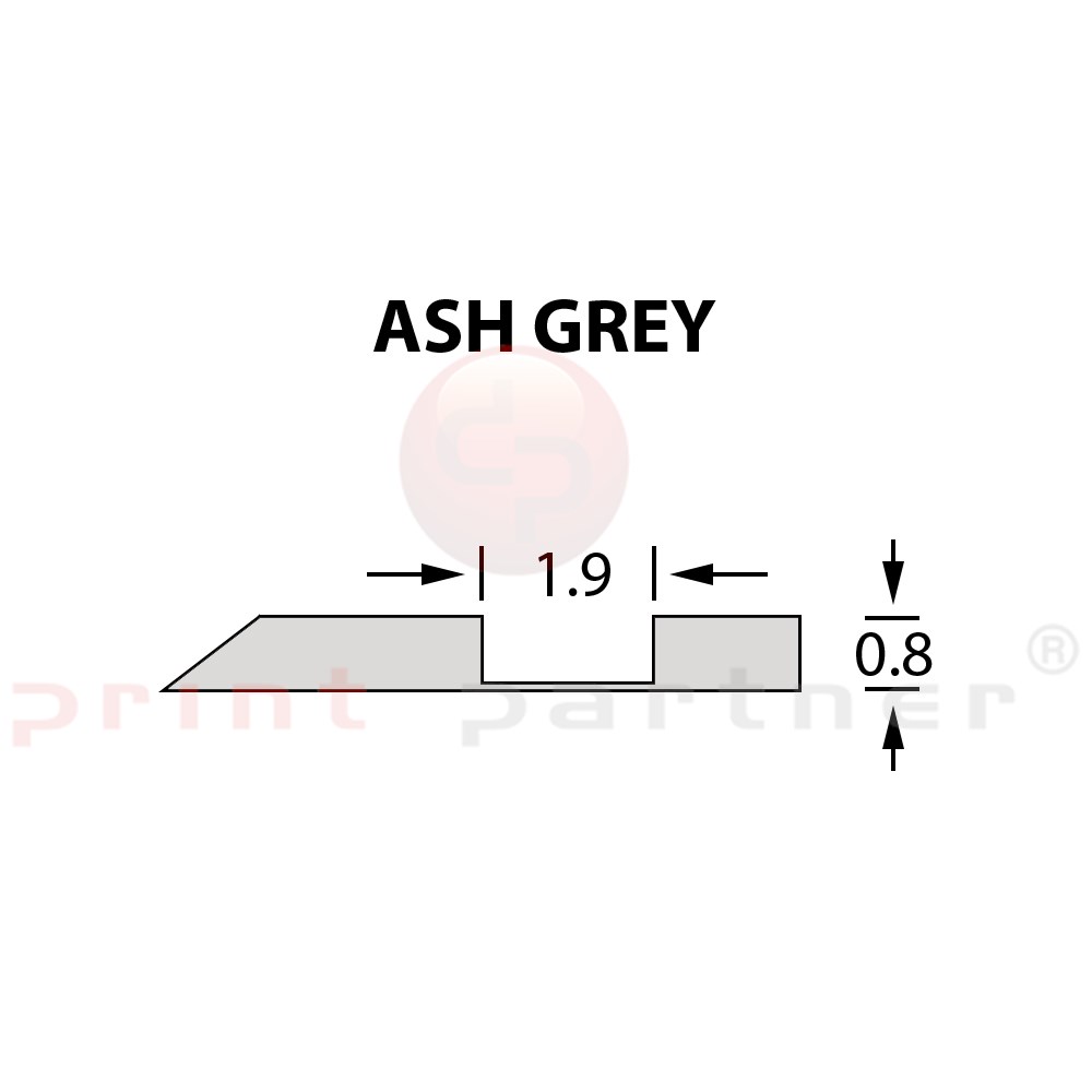 Offcentre Crease Matrix 1,9x0,80mm ASH GREY -25m