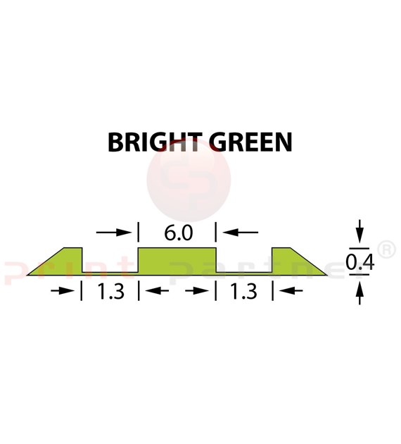 Rillzurichtung Double 0,40x1,30x6mm BRIGHT GRE-25m