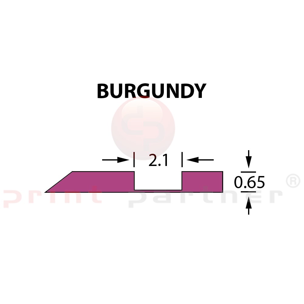 Rillzurichtung Offcentre 2,1x0,65mm BURGUNDY -25m
