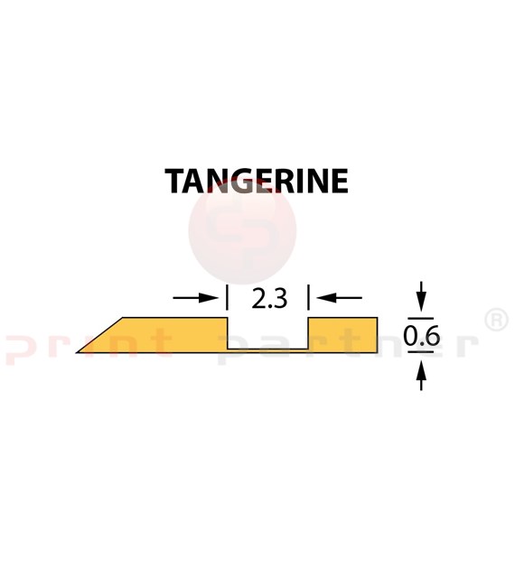 Offcentre Crease Matrix 2,3x0,60mm TANGERINE -25m