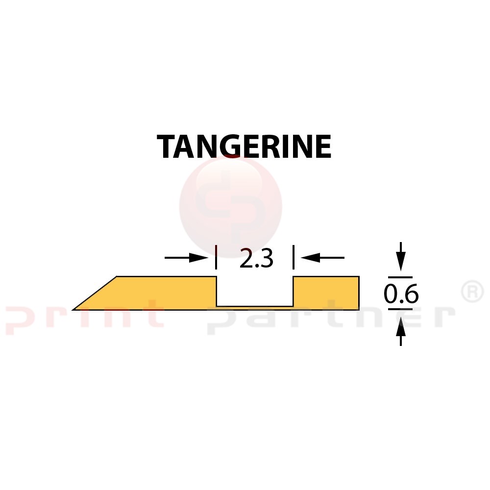 Kanalik Offcentre Crease 2,3x0,60mm TANGERINE -25m