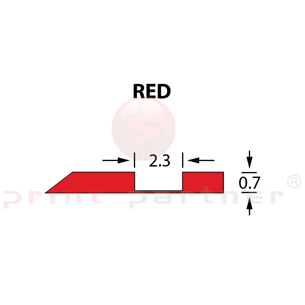 Offcentre Crease Matrix 2,3x0,70mm RED -25m