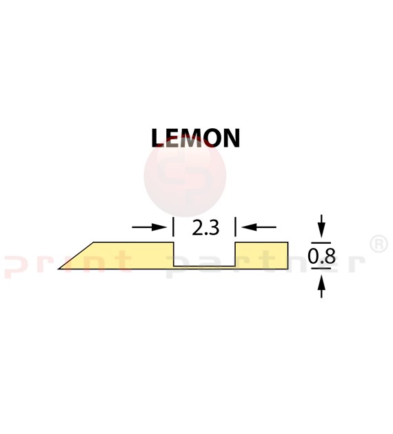 Rillzurichtung Offcentre 2,3x0,80mm LEMON -25m