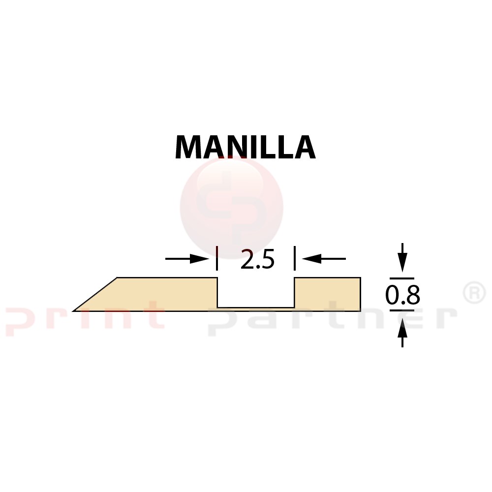 Rillzurichtung Offcentre 2,5x0,80mm MANILLA -25m