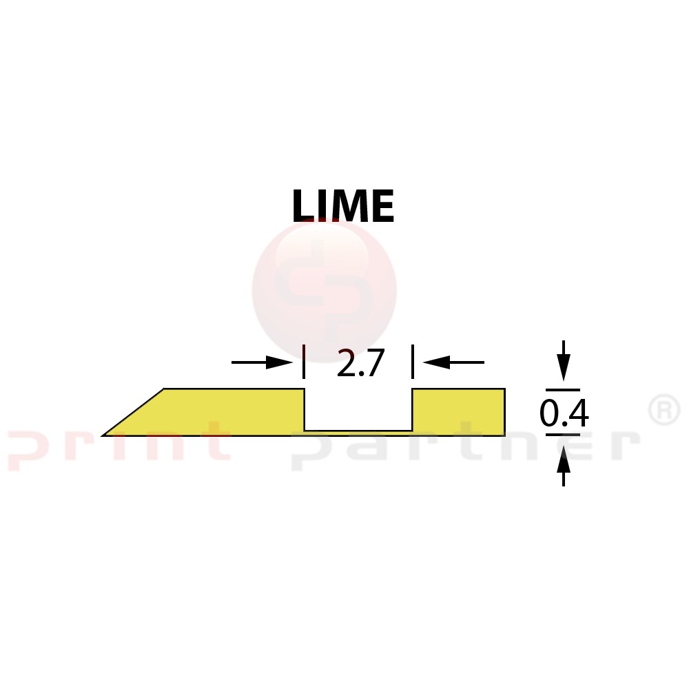 Rillzurichtung Offcentre 2,7x0,40mm LIME -25m