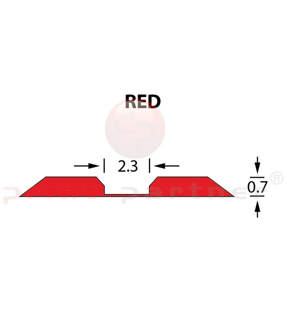 Kanalik Linear Crease 2,3x0,70mm RED -25m