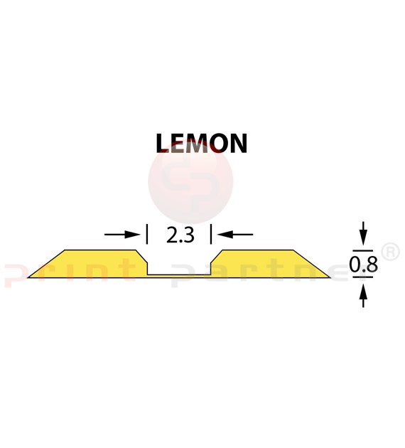 Linear Crease Matrix 2,3x0,80mm LEMON -25m