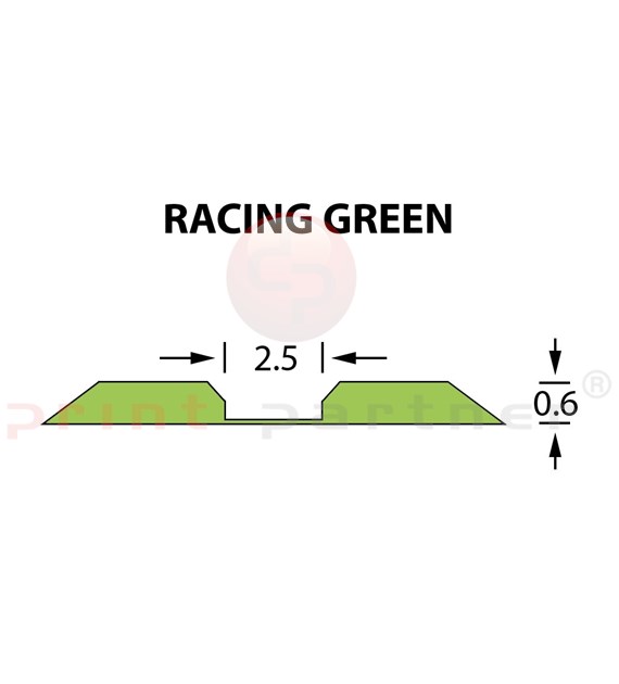 Rillzurichtung Linear 2,5x0,60mm RACING GREEN -25m