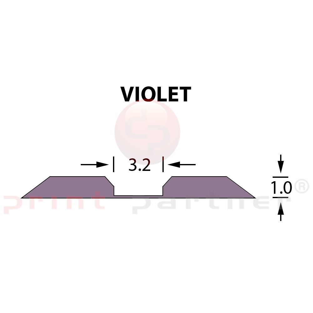 Kanalik Linear Crease 3,2x1,00mm VIOLET -14,7m