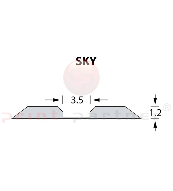 Kanalik Linear Crease 3,5x1,20mm SKY -14,7m