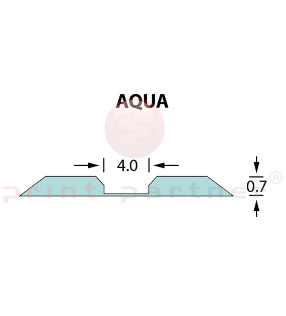 Kanalik Linear Crease 4,0x0,70mm AQUA -14,7m