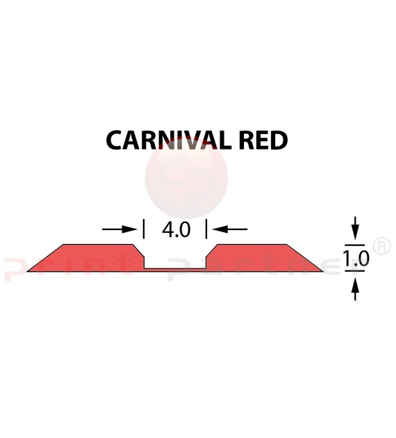 Rillzurichtung Linear 4,0x1,00mmCARNIVAL RED-14,7m