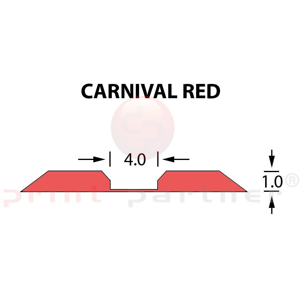 Kanalik Linear Crease 4,0x1,00mmCARNIVAL RED-14,7m