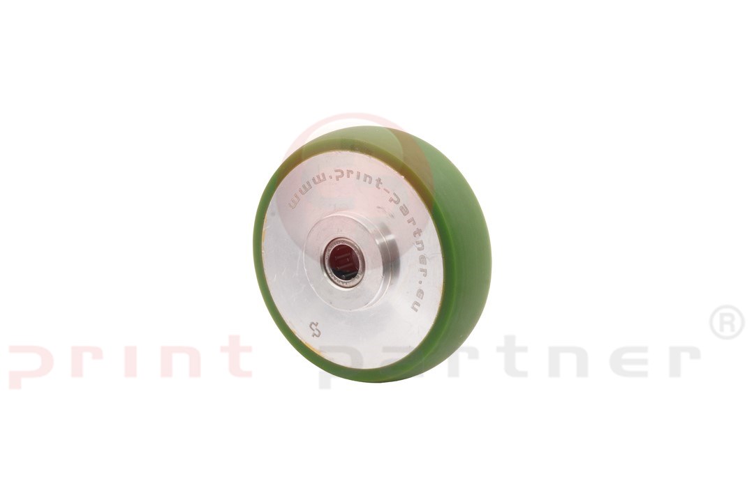 Rubberized roller with bearing assembly for KBA