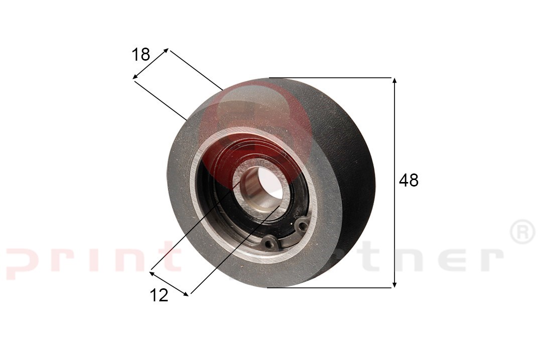 Feeder wheel for Roland (rubber) with bearing