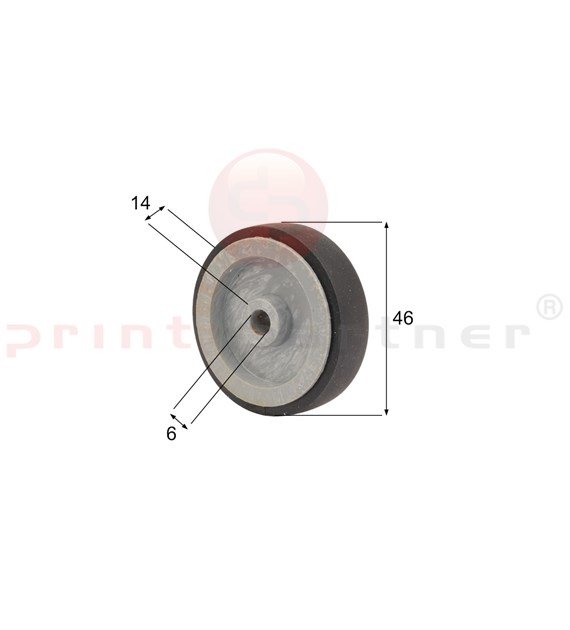 Rolle für Roland / Mabeg (aus Gummi und Plastik)