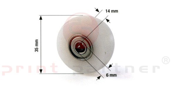Rolle für Komori (aus Nylon) mit Lager