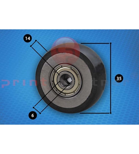 Feeder wheel for Komori (rubber) with bearing