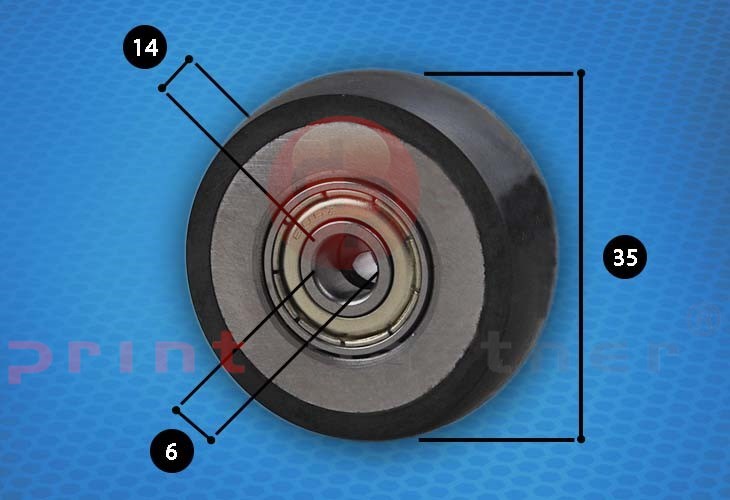 Feeder wheel for Komori (rubber) with bearing