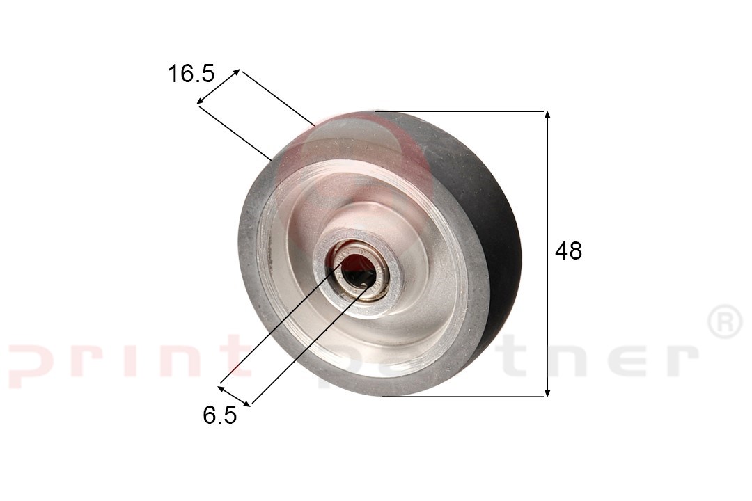 Feeder wheel for KBA (rubber) with bearing