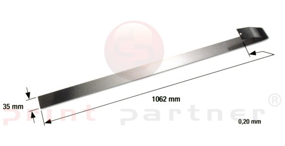 Steel tab for feeder table in wood 0,20 mm