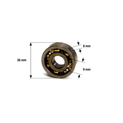 Bearing for inking rollers 26mmx9mmx8mm