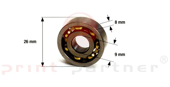 Łożysko wałka farbowego 26mmx9mmx8mm