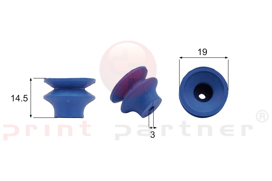 Shaped Rubber Sucker RS/00016 - 12 pcs.
