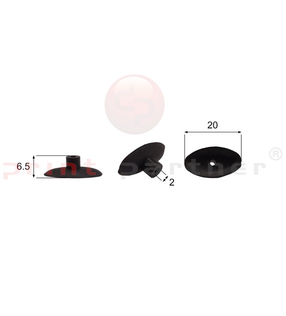 Shaped Rubber Sucker RS/00017 - 12 pcs.